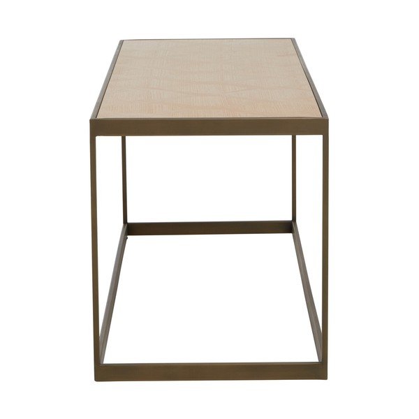 Barna-natúr színű dohányzóasztal tölgyfa dekoros asztallappal 40x120 cm Grenoble – Premier Housewares-image-4