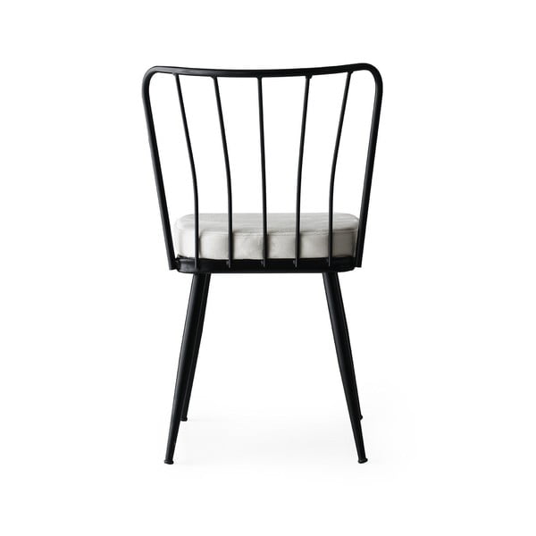 Fehér-fekete fém étkezőszék szett 2 db-os Yildiz – Kalune Design-image-2