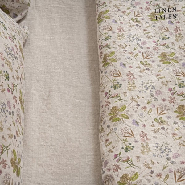 Natúr színű gumis len lepedő 160x200 cm Natural – Linen Tales-image-1