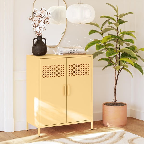 Sárga fém szekrény 80x102x40 cm Annie – Støraa-image-1