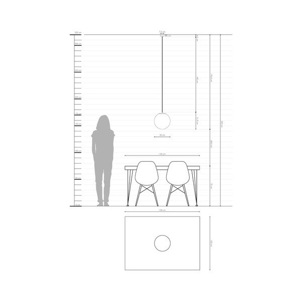 TSUKI L fehér függőlámpa rézszínű foglalattal, ⌀ 30 cm - Sotto Luce-image-3