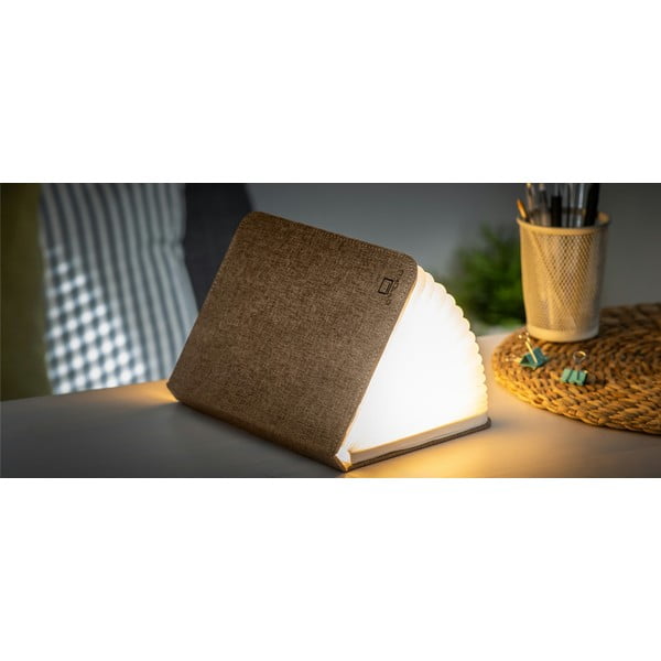 Booklight sötétbarna nagyméretű könyvalakú LED asztali lámpa - Gingko