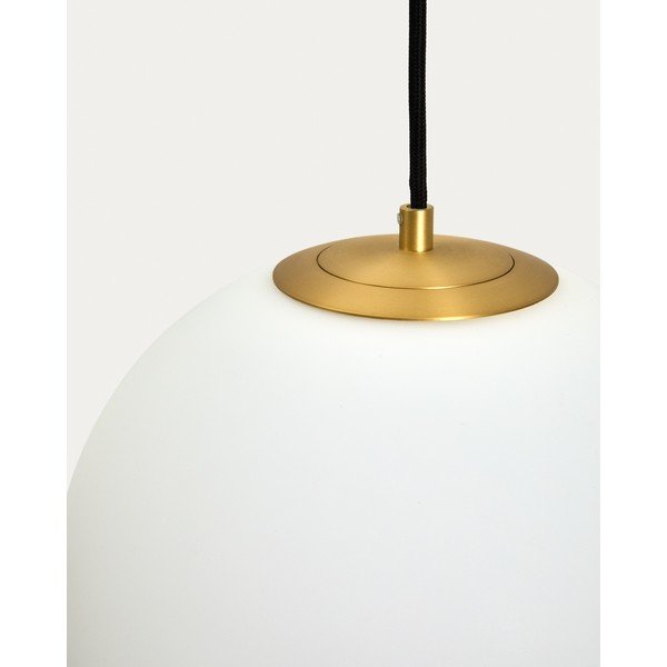 Fehér-aranyszínű függőlámpa üveg búrával ø 10 cm Brisia – Kave Home-image-2