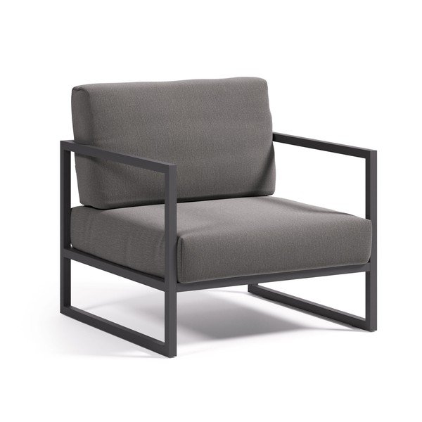 Sötétszürke fém kerti fotel Comova – Kave Home