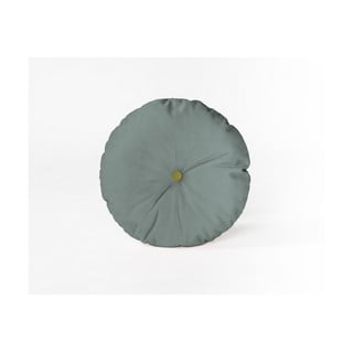 Turquoise kerek díszpárna bársony huzattal, ⌀ 35 cm - Velvet Atelier