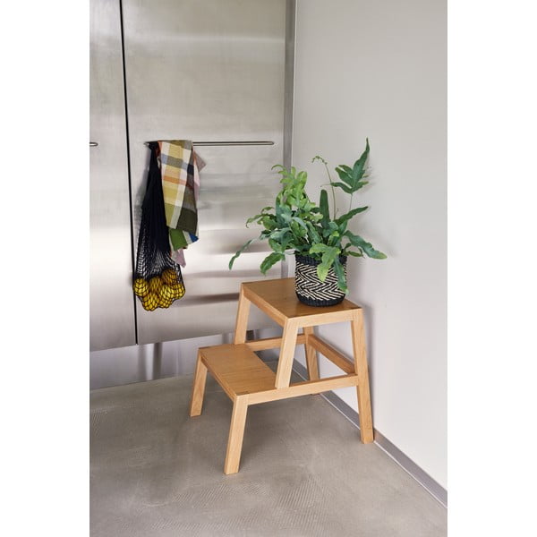 Natúr színű ülőke tölgyfa dekorral Alp – Hübsch-image-2