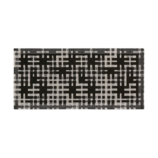 Fekete mosható futószőnyeg 55x240 cm Dama Nero – Floorita