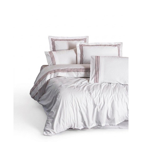 Fehér kétszemélyes-hosszabbított renforcé pamut ágyneműhuzat 240x220 cm Red Heritage Lines – Mila Home Luxury