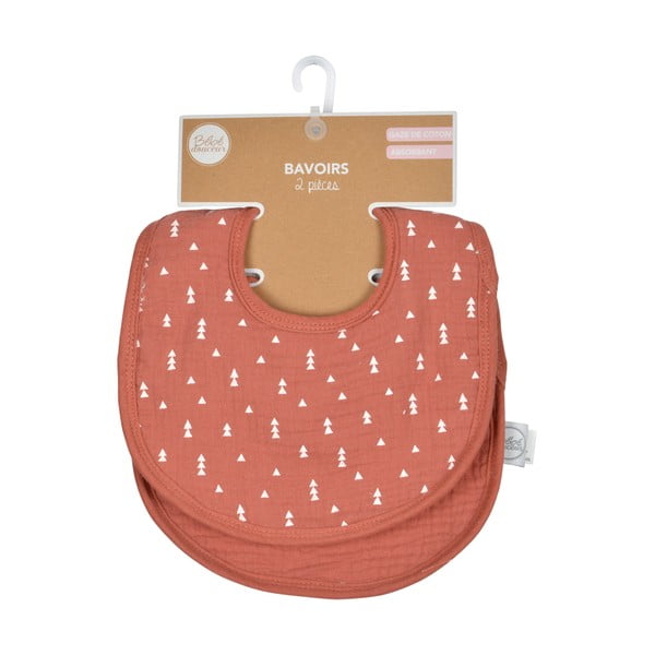 Téglavörös muszlin előke szett 2 db-os – Bébé Douceur-image-2