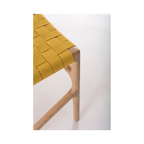 Fawn étkezőszék tömör tölgyből, sárga ülőrésszel - Gazzda-image-2
