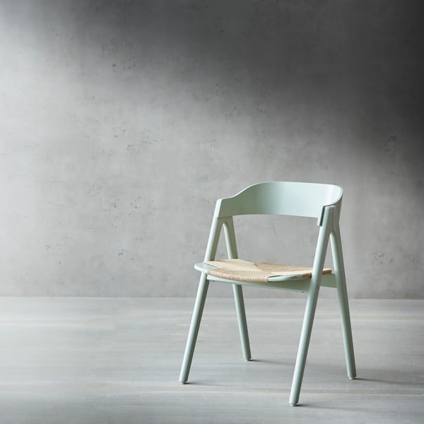 Mette világoszöld bükkfa étkezőszék rattan ülőfelülettel - Findahl by Hammel-image-1