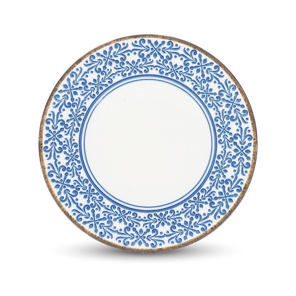 Fehér-kék porcelán tányér ø 27 cm Azul – BonBistro