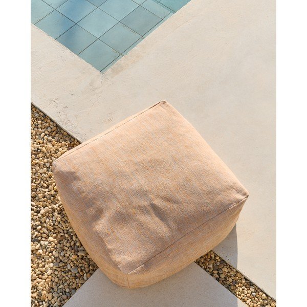 Narancssárga-natúr színű puff Vedell – Kave Home-image-1