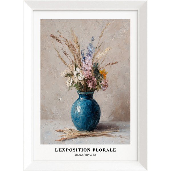 Nyomtatott keretezett kép 56x75 cm Blue Vase – Styler