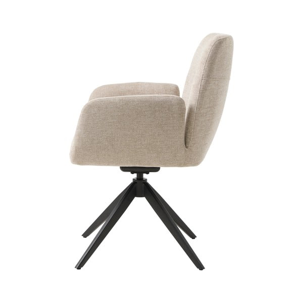 Krémszínű kárpitozott karfás étkezőfotel Roxana – Unique Furniture-image-4