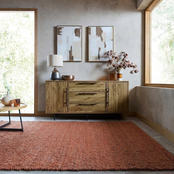 Terrakotta színű kézi szövésű szőnyeg 120x170 cm Finley – Flair Rugs-image-1