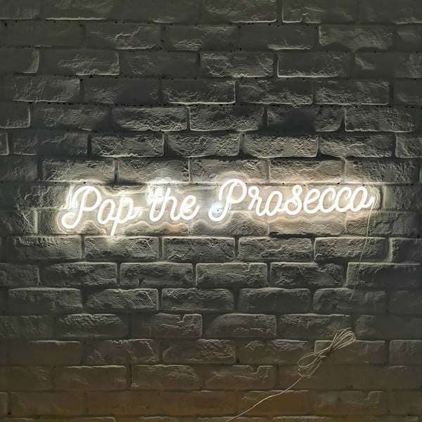 Prosecco fehér világító fali dekoráció, 80 x 15 cm - Candy Shock
