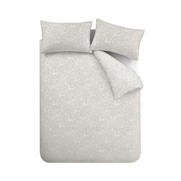 Szürkésbézs egyszemélyes pamut ágyneműhuzat 135x200 cm Woodland – Bianca