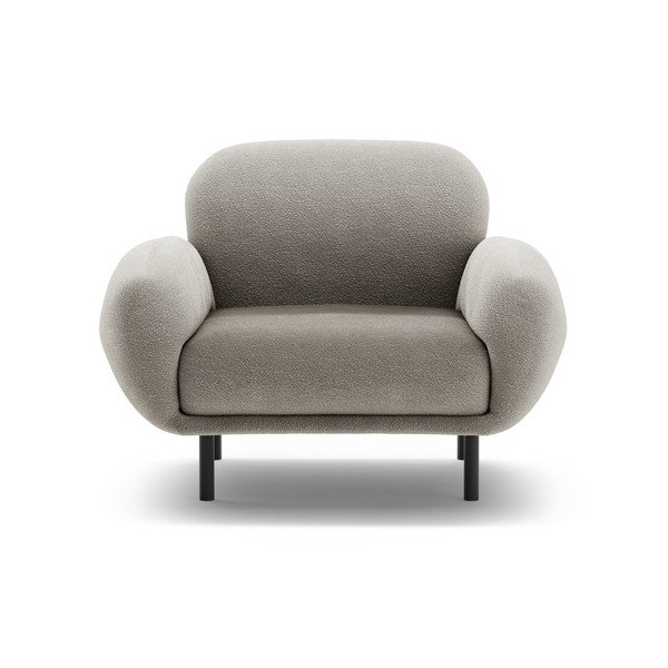 Szürke buklé fotel Poppy – Micadoni -image-1