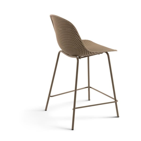 Bézs fém-műanyag kerti bárszék Quinby – Kave Home-image-2