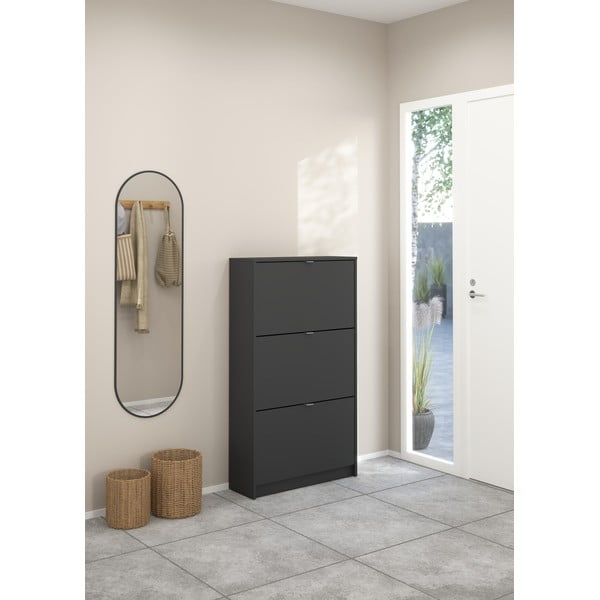 Szürke billenő ajtós cipőtartó Shoes – Tvilum-image-1