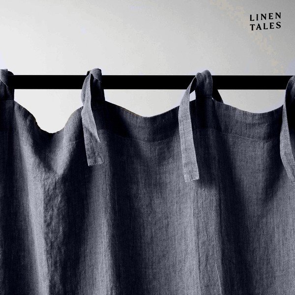 Sötétszürke függöny 140x330 cm Night Time – Linen Tales-image-1