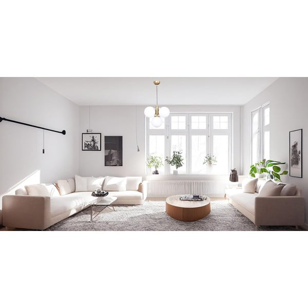 Fehér-aranyszínű függőlámpa üveg búrával ø 15 cm Hector – Squid Lighting-image-1