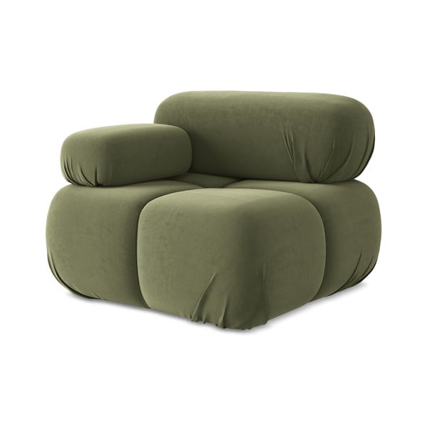 Világoszöld bársony kanapé modul (bal oldali) Lokua – Makamii-image-1