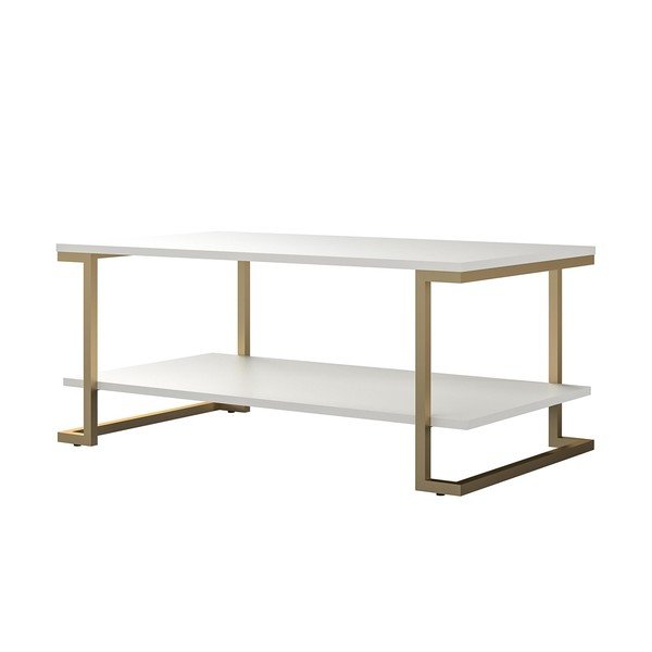 Camila fehér-aranyszínű dohányzóasztal, 106 x 45 cm - CosmoLiving by Cosmopolitan-image-3