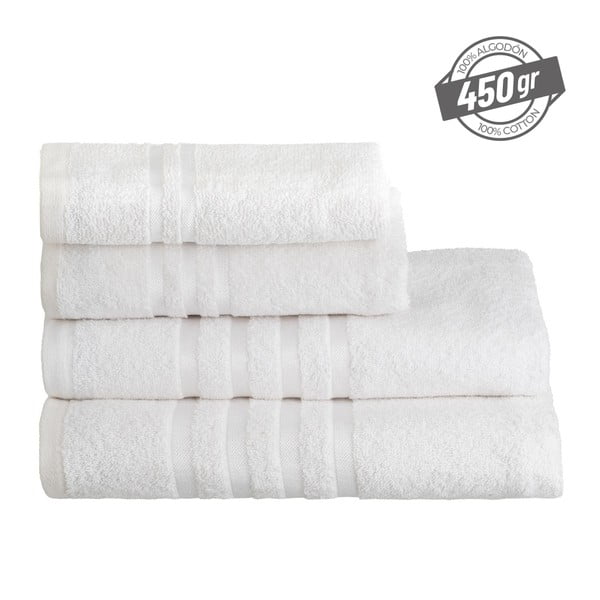 Fehér frottír pamut törölköző 30x50 cm Simple – Casa Selección-image-4