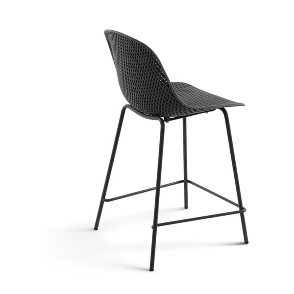 Sötétszürke fém-műanyag kerti bárszék Quinby – Kave Home-image-3