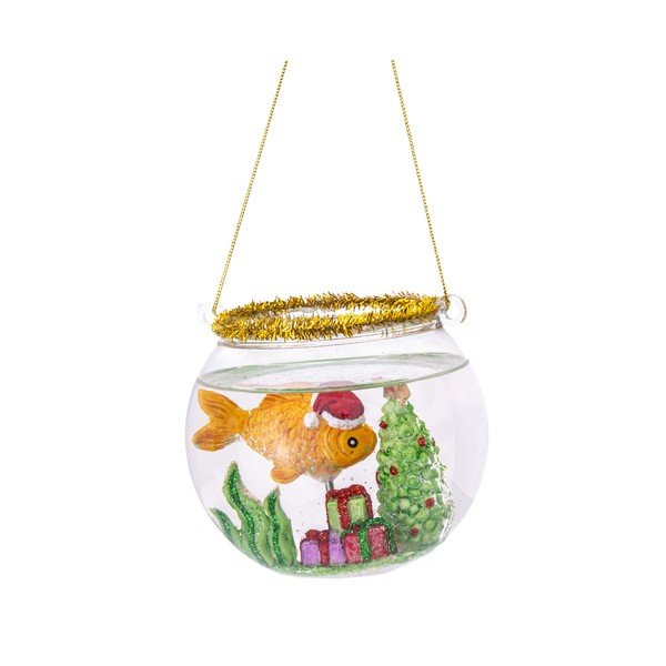 Üveg kézzel készített karácsonyfadísz ø 8 cm Fish Bowl – Sass & Belle
