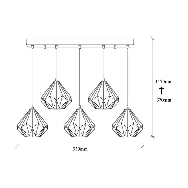 Fekete függőlámpa fém búrával Diamond – Opviq lights-image-4