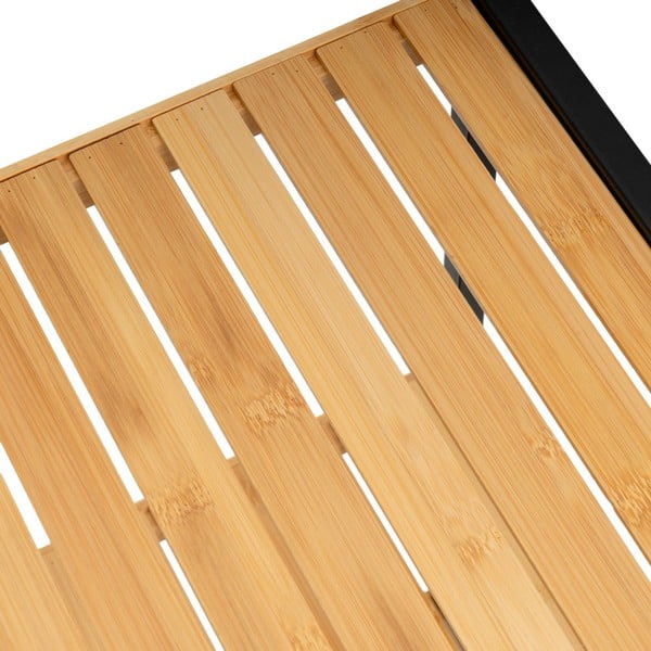 Fekete-natúr színű bambusz polcos állvány 30x70 cm – Casa Selección-image-2