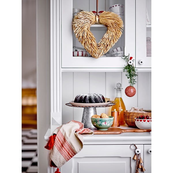 Krémszínű agyagkerámia tálka szett karácsonyi mintával, 2 db-os, 500 ml Jolly – Bloomingville-image-1