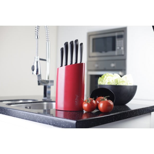 Piros késtartó, 5 késes - Vialli Design-image-2