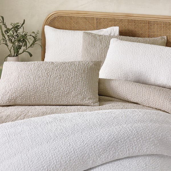 Fehér egyszemélyes krepp ágyneműhuzat 135x200 cm Crinkle Seersucker – Catherine Lansfield-image-4