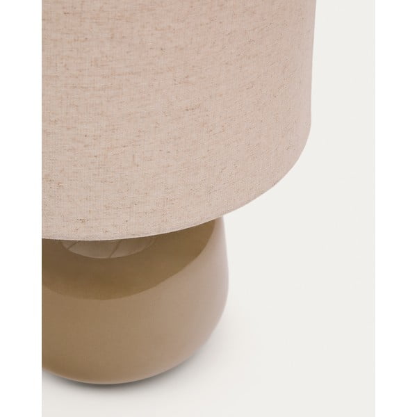 Bézs kerámia asztali lámpa textil búrával (magasság 40 cm) Tay – Kave Home-image-4