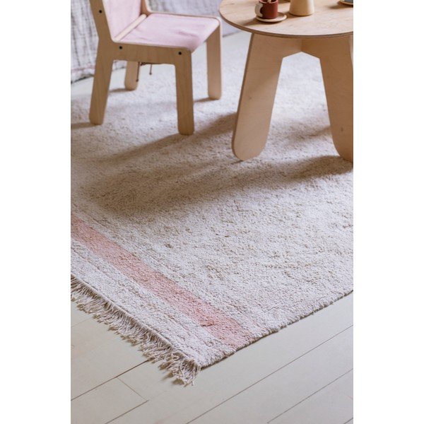 Rózsaszín-krémszínű mosható kézi szövésű pamut szőnyeg 90x130 cm Gastro Rose – Lorena Canals-image-4