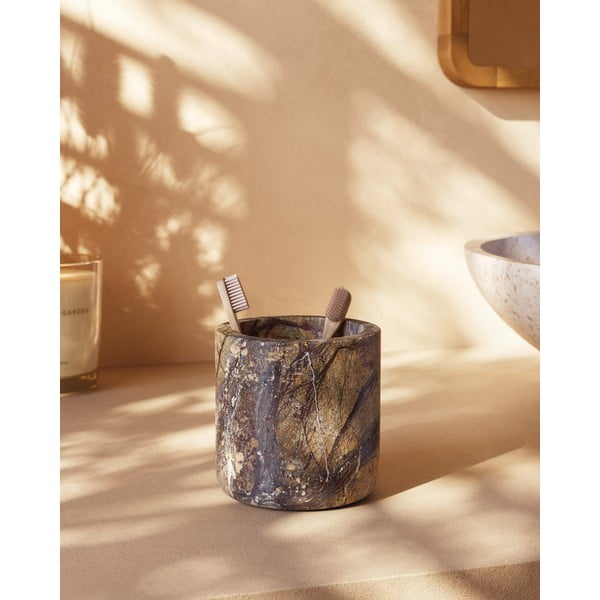 Natúr színű márvány fogkefetartó pohár Spalsh – Kave Home-image-1