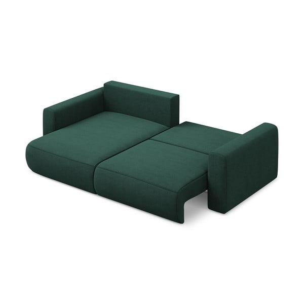 Zöld kinyitható-tárolóhelyes sarokkanapé (bal oldali-heverő résszel) Kapua – Makamii-image-4