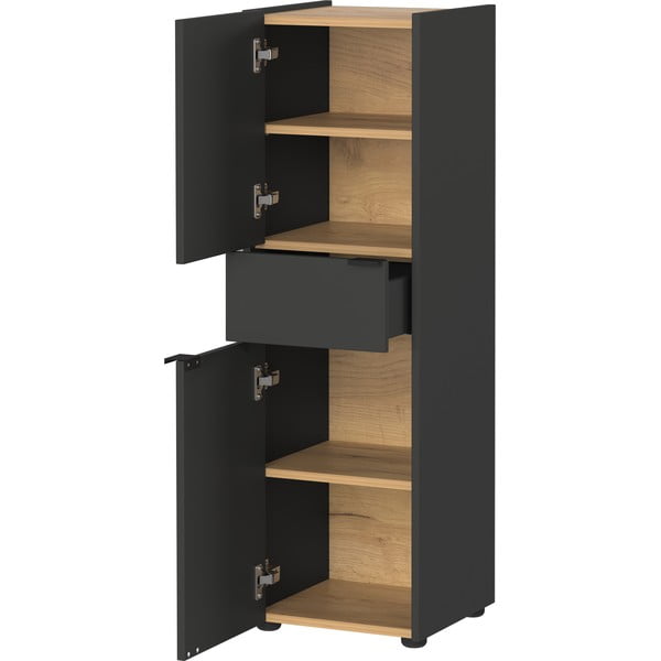 Antracitszürke magas fürdőszoba szekrény 34x111 cm Forano – Germania-image-2