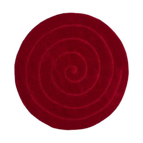 Spiral rubinvörös gyapjú szőnyeg, ⌀ 180 cm - Think Rugs