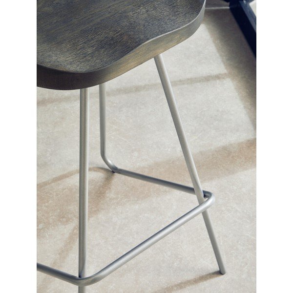 Ezüstszínű-natúr színű szilfa bárszék (ülésmagasság 78 cm) District – Premier Housewares-image-3