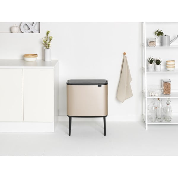 Aranyszínű acél érintésre nyíló szelektív szemetes 33 l Bo Touch Bin – Brabantia-image-1