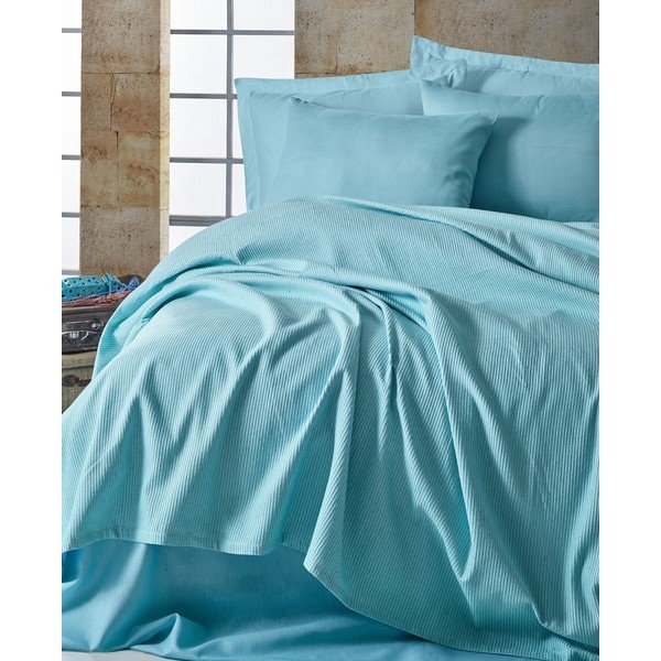 Deportes Baby Blue ágytakaró, lepedő és 2 db párnahuzat, 200 x 235 cm - EnLora Home