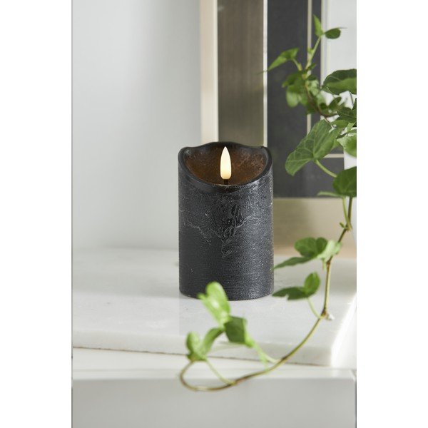 Flamme Rustic fekete LED viaszgyertya, magasság 12,5 cm - Star Trading-image-3