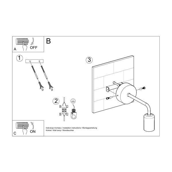 Donato fekete falilámpa - Sollux-image-4