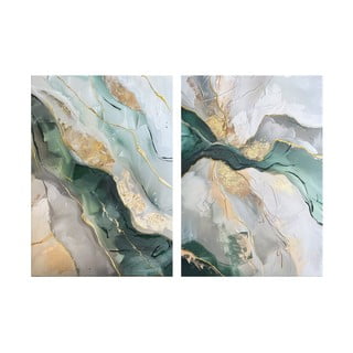 Kép szett kézzel festett részletekkel 2 db-os 50x70 cm Aventurine – Styler