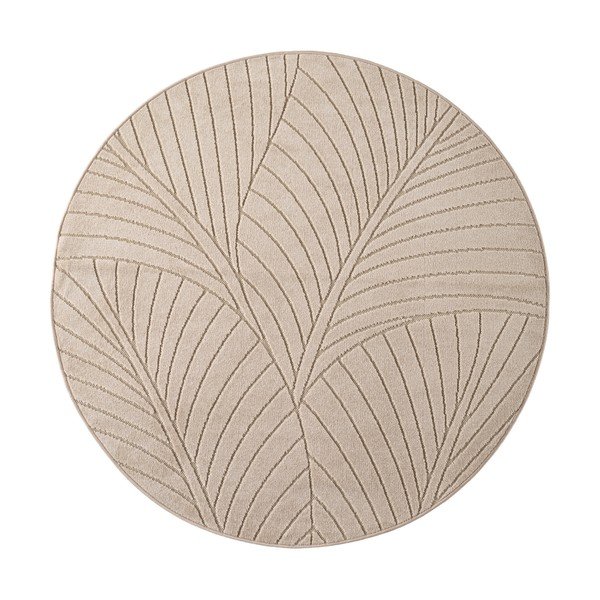 Bézs kerek kültéri-beltéri szőnyeg ø 120 cm Nova 1203 – Ayyildiz Carpets